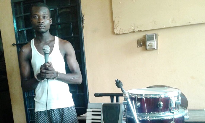 Ben Kwesi Yarkah, the suspect, and the stolen instrument