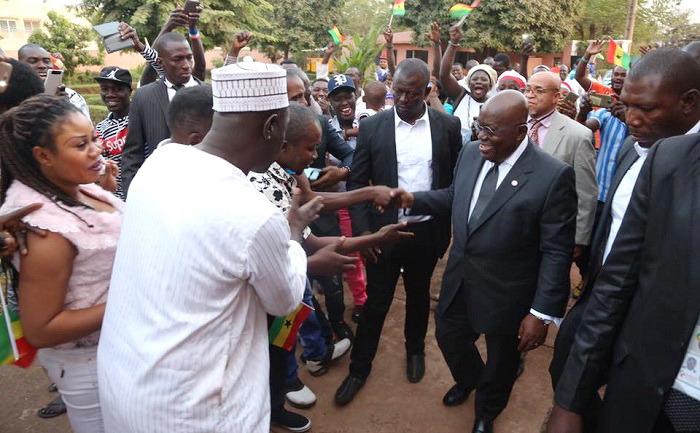Some Ghanaian resident in Bamako, Mali welcoming President Nana Addo Dankwa Akufo-Addo