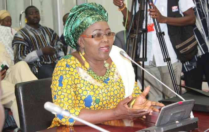 Hajia Alima Mahama answering questions before the Appointments Committee of Parliament 