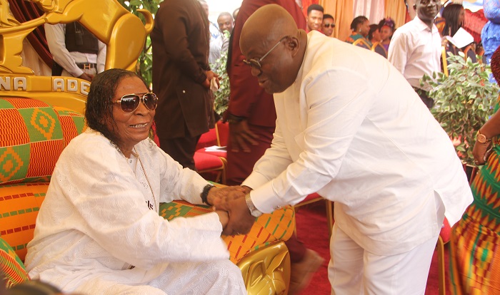 Nana Addo Dankwa Akufo-Addo exchanging pleasantries with Apostle Kwadwo Safo