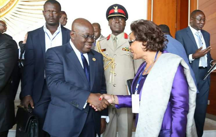  President Akufo-Addo interacting with some dignitaries after a session at the AU Summit at Addis Ababa, Ethiopia