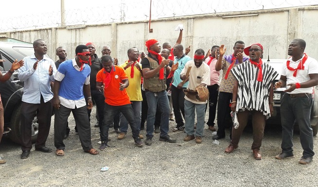 APM Terminals workers prepare to strike in Ghana, January 2017.
