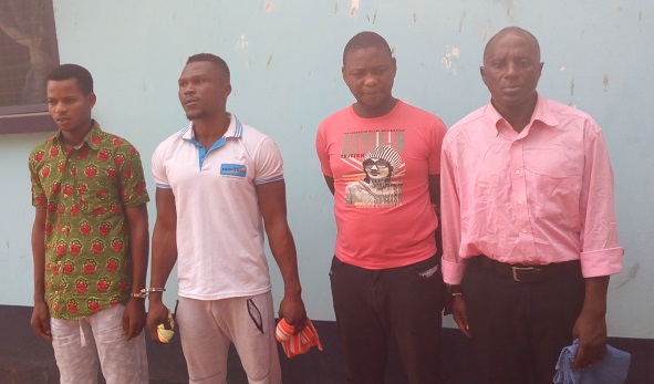 The accused persons (from left): Yakubu Yusif, Abdul Razak Shaibu, Banabas Kayase and Opoku Agyemang.