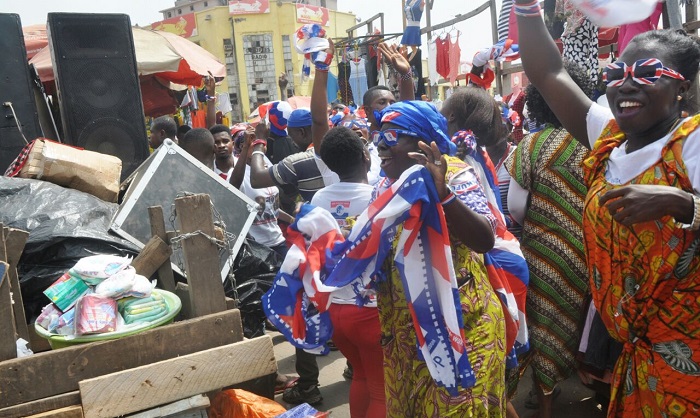 Some residents of Kumasi jubilating after Prez Akufo-addo was sworn in 