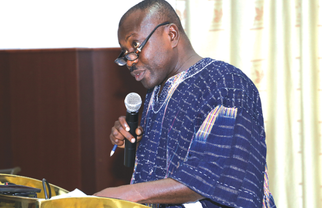 Mr Moses Anim, Majority Chief Whip, speaking at the launch. Picture: SAMUEL TEI ADANO