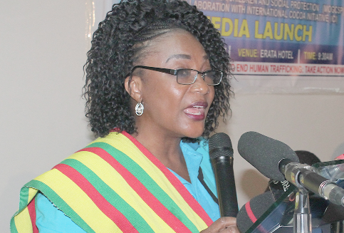  Mrs Afisah Otiko Djaba, Minister of Gender, Children and Social Protection (MoGCSP), giving the keynote address at the launch. Picture: Maxwell Ocloo