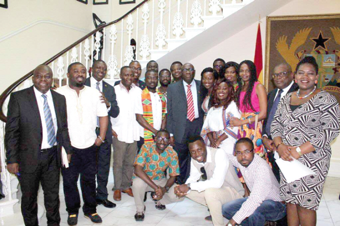 • Papa Owusu Ankomah with the Ghanaian Chevening scholars in UK