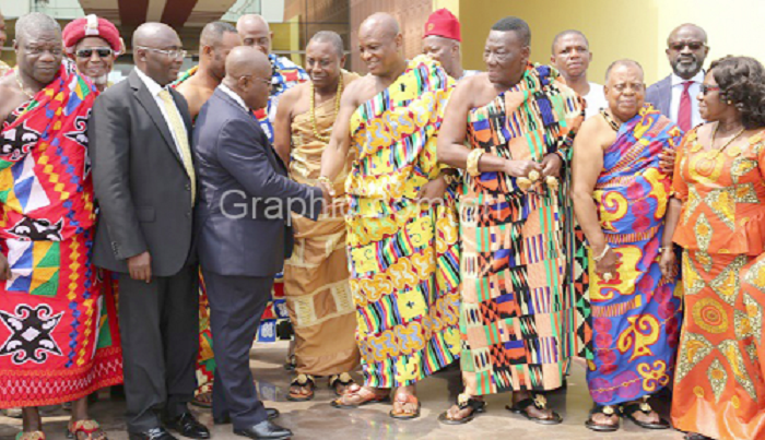 • President Akufo-Addo interacting with traditional authorities