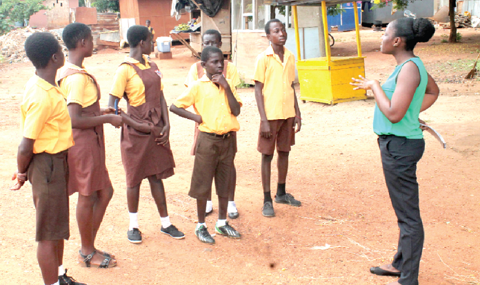 Some students speaking with the Daily Graphic reporter