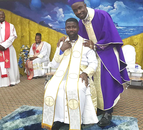 Nana Yaw Sarfoh (left) with Apostle Solomon Oduro