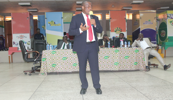  Mr  Kofi Osei-Ameyaw, DG, of NLA, addressing the agents (below)