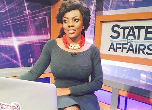 Nana Aba Anamoah on the set of her flagship show, State of Affairs 