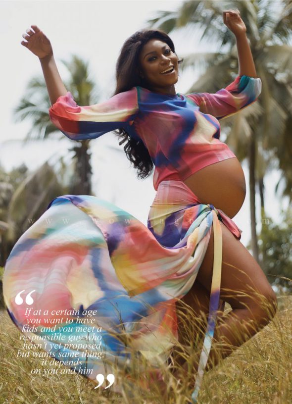 Yvonne Nelson shows baby bump on instagram