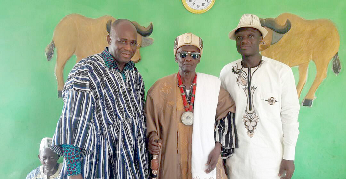 Mr Ntim (left) with Yilozoli-Na (middle) and Mr Abubakari Iddrisu after the ceremony