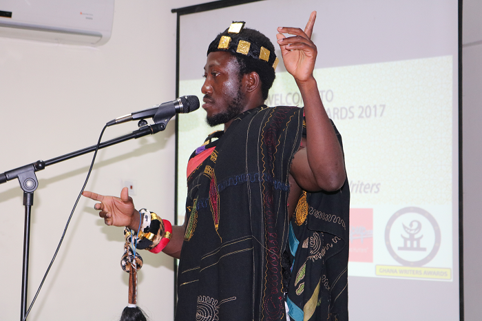 Ancestral Poet performing at the Ghana Writers Awards