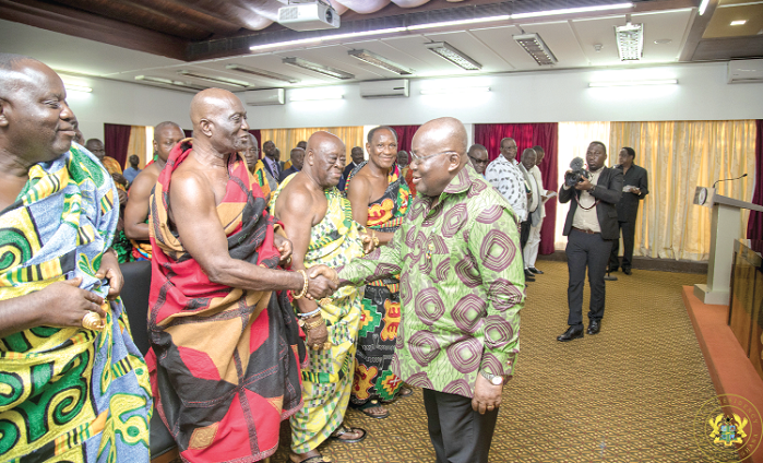  President Akufo-Addo interacting with the Chiefs