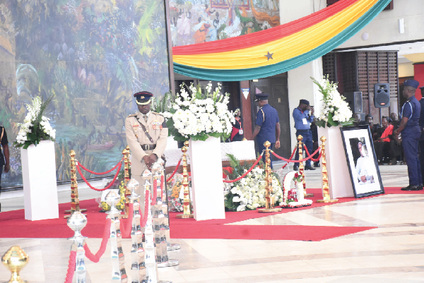 The body of the late former Vice-President Amissah-Arthur laid in state at the Accra International Conference Centre