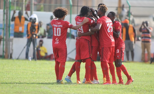 Asante Kotoko players celebrating their victory
