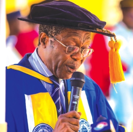 Prof. Samuel K. Afrane — President, CSUC, addressing the graduates