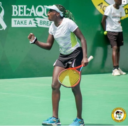 Angela  Okutoyi has won gold for Kenya in the tennis women's singles