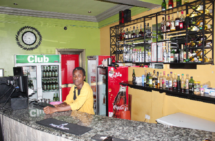 Portions Bar is stocked with a wide assortment of drinks