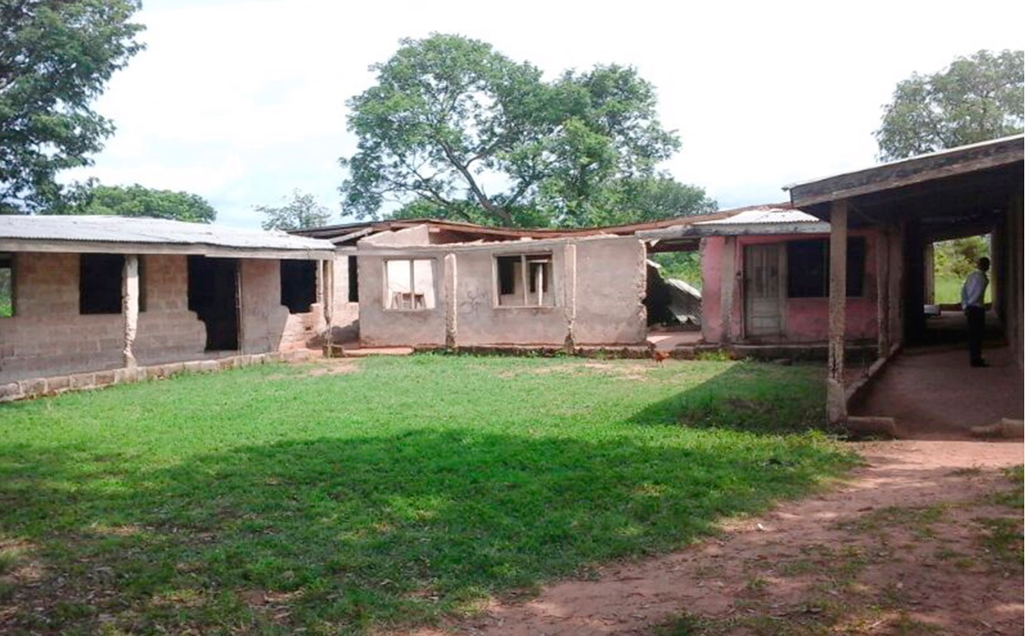 The remains of the basic school at Koranteng Krachi  which was destroyed by a rainstorm