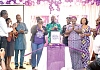 Pinaman Appau (left), Chief Executive Officer of MHA, with Lady Julia Osei Tutu (2nd from right) and some officials at the launch of the Purple Month Mental Health Awareness Campaign