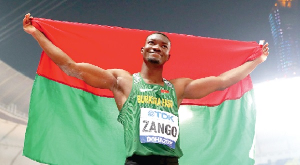 Hugues Fabrice Zango broke the indoor triple jump world record