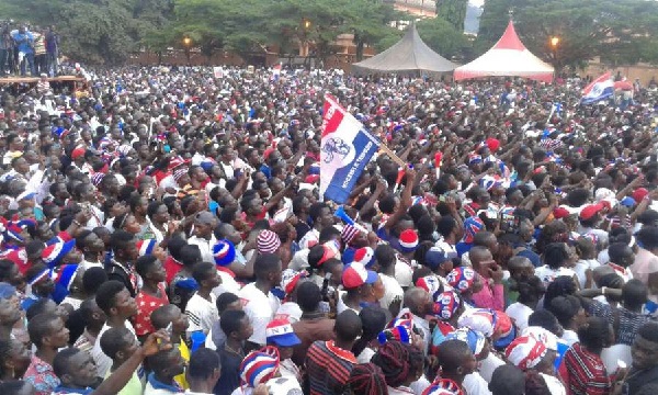 Both the NPP (left) and the NDC (right) enjoy massive patronage at their political  rallies