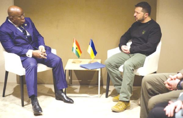 President Akufo-Addo in a discussion with Volodymyr Zelenskyy, President of Ukraine 