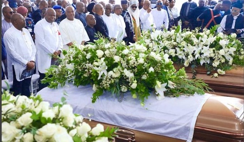 Funeral service of Wigwe; his wife, Doreen Chizoba and first son, Chizzy,