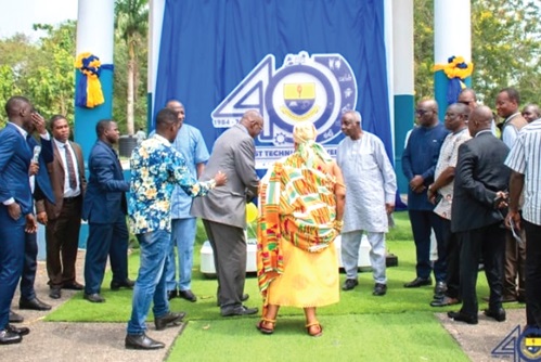 Prof. Boakye (in suit) together with other dignitaries unveiling the 40th anniversary logo