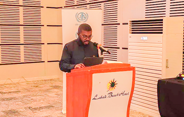 Dr Prince Hamid Armah — Senior Advisor to the Minister for Works and Housing, speaking at the workshop