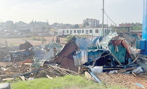 Some of the demolished structures