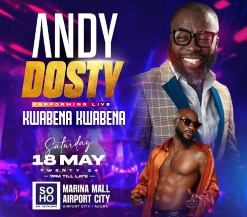 Andy Dosty to host Live Konnect with performances from Okyeame Kwame, Kwabena Kwabena, Sista Afia, Amerado