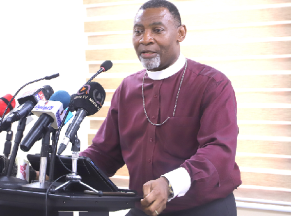 Dr Lawrence Tetteh, an Evangelist, addressing participants in the media briefing. Picture: EDNA SALVO-KOTEY