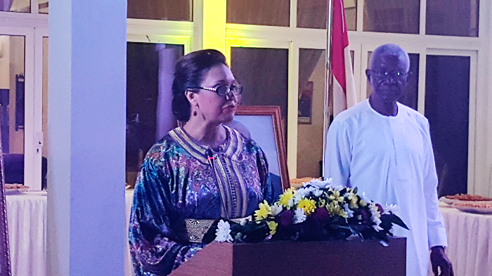 Moroccan Ambassador M’hammdi (left) delivering her address. With her is Nii Osah Mills, Minister of Lands. Picture by Kate Baaba Hudson
