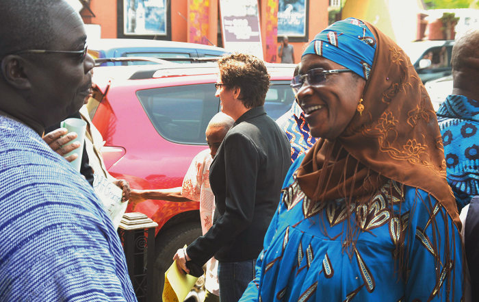  Madam Saadatu Maida chatting with a participant after the opening session. Picture: Emmanuel Quaye 