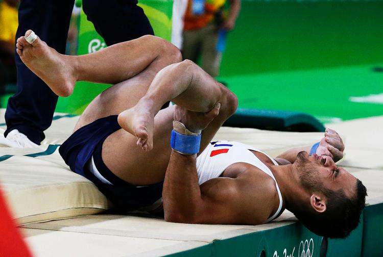 Horror as French gymnast breaks leg during vault landing