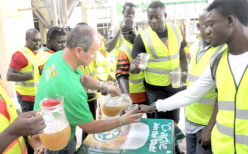  Retailers testing beer from the storage