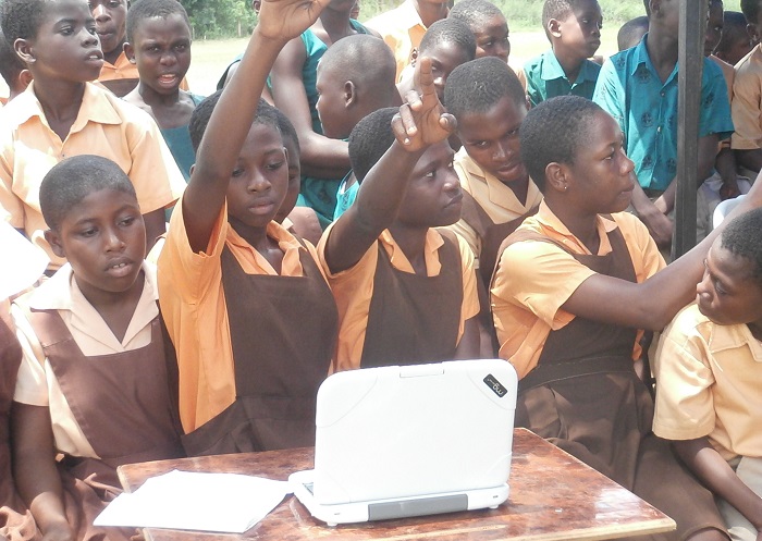 Pupils being taken through hands on computer classes