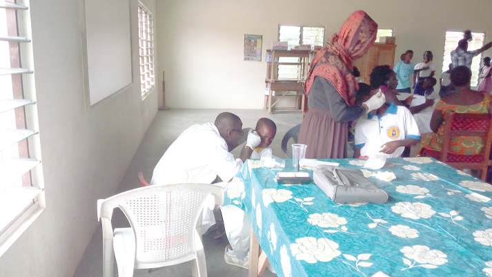  The Rotary Club of Accra, Labone, last week  provided free ear and eye screening services for  some residents of  Gyaahadze