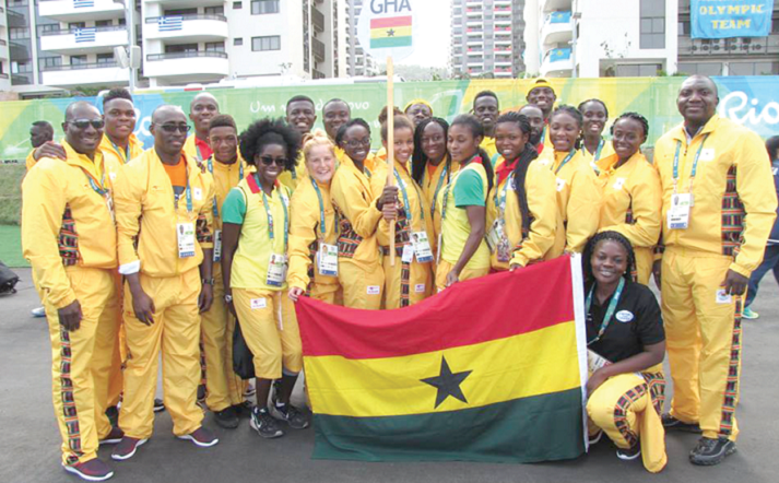 Ghana’s 16-member team and officials at the Games Village in Rio 