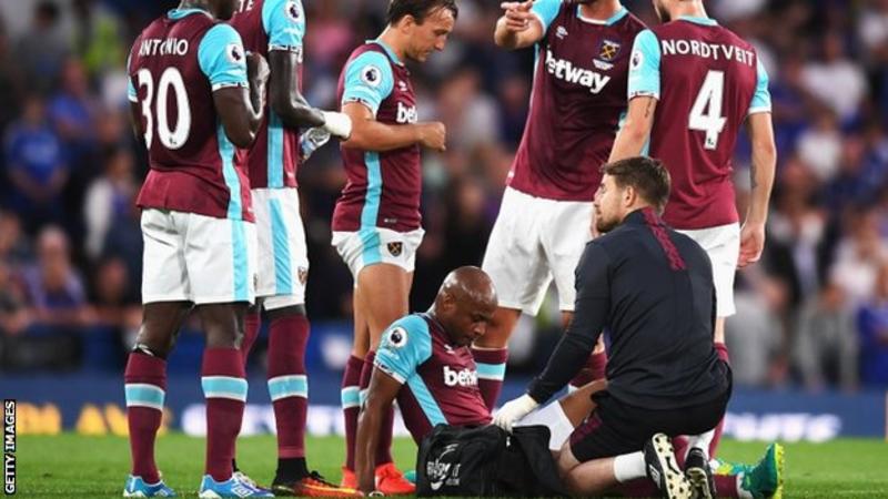 Andre Ayew was taken off only 35 minutes of his West Ham league debut
