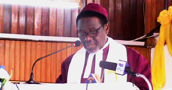  Most Rev. Awotwe Pratt delivering his report as a section of bishops at the conference listen