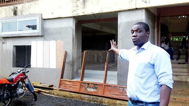 Mr Kwaw Solomon-Ayeh showing the Daily Graphic round the Wa Airport facilities