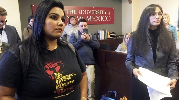 University of New Mexico students and professors present a proposal to declare the campus a 'sanctuary university' [AP]