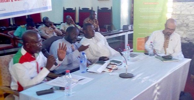 The candidates (from left) Mr Akowbea- Sam (CPP),  Nana Ofori Owusu (PPP), Mr Murtala Muhammed (PNC), and Mr Eric Don-Arthur (NDC) 