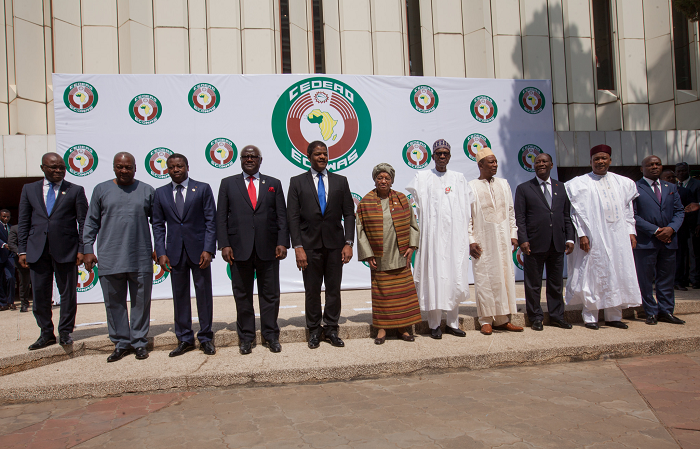  President John Mahama (2nd left) with other West African leaders after the meeting