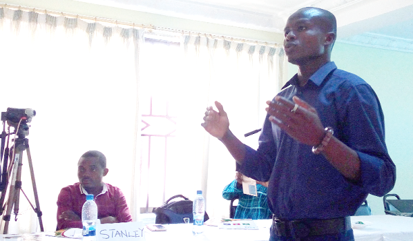 Mr Eric Banye, Country Programme Coordinator of SNV addressing the journalists